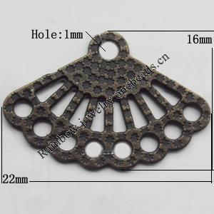 Connector, Lead-free Zinc Alloy Jewelry Findings, 22x16mm Hole=1mm, Sold by Bag