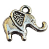 Pendant, Lead-free Zinc Alloy Jewelry Findings, Elephant 14x13mm Hole:1.5mm, Sold by Bag