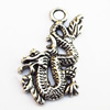 Pendant, Lead-free Zinc Alloy Jewelry Findings, Dragons  16x27mm Hole:2.5mm, Sold by Bag