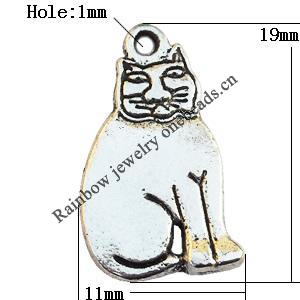 Pendant, Lead-free Zinc Alloy Jewelry Findings, 11x19mm Hole:1mm, Sold by Bag