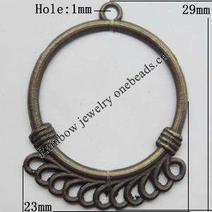 Connector, Lead-free Zinc Alloy Jewelry Findings, 23x29mm Hole=1mm, Sold by Bag