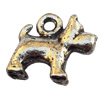 Pendant, Lead-free Zinc Alloy Jewelry Findings, Dog 15x13mm Hole:1.5mm, Sold by Bag