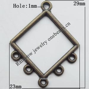 Connector, Lead-free Zinc Alloy Jewelry Findings, 23x9mm Hole=1mm, Sold by Bag
