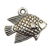 Pendant, Lead-free Zinc Alloy Jewelry Findings, Fish 18x15mm Hole:1.5mm, Sold by Bag