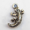 Pendant, Lead-free Zinc Alloy Jewelry Findings, wall lizard  5x13mm Hole:1.5mm, Sold by Bag