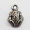 Pendant, Lead-free Zinc Alloy Jewelry Findings, Frog 9x13mm Hole:1.5mm, Sold by Bag