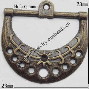 Connector, Lead-free Zinc Alloy Jewelry Findings, 23x23mm Hole=1mm, Sold by Bag