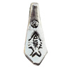 Pendant, Lead-free Zinc Alloy Jewelry Findings, 7x19mm Hole:1mm, Sold by Bag