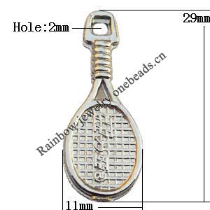 Pendant, Lead-free Zinc Alloy Jewelry Findings, 11x29mm Hole:2mm, Sold by Bag
