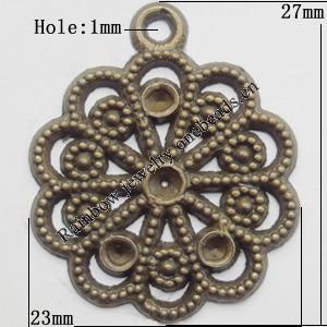 Connector, Lead-free Zinc Alloy Jewelry Findings, 23x27mm Hole=1mm, Sold by Bag