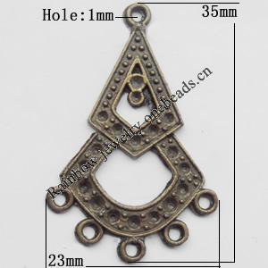 Connector, Lead-free Zinc Alloy Jewelry Findings, 23x35mm Hole=1mm, Sold by Bag
