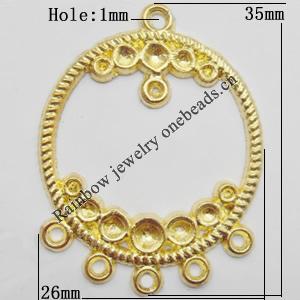 Connector, Lead-free Zinc Alloy Jewelry Findings, 26x35mm Hole=1mm, Sold by Bag