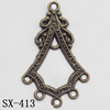 Connector, Lead-free Zinc Alloy Jewelry Findings, 23x37mm Hole=1.8mm,1.2mm, Sold by Bag