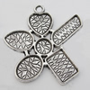 Pendant Zinc Alloy Jewelry Findings Lead-free, 43x45mm Hole:2mm Sold by Bag