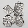 Pendant Zinc Alloy Jewelry Findings Lead-free, 48x49mm Hole:3mm Sold by Bag