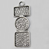 Pendant Zinc Alloy Jewelry Findings Lead-free, 45x17mm Hole:3mm Sold by Bag