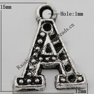 Pendant Zinc Alloy Jewelry Findings Lead-free, 15x12mm Hole:1mm Sold by Bag