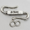 Clasp, Zinc Alloy Jewelry Findings Lead-free, 35x18mm,14x7mm Hole=4mm, Sold by KG