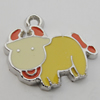 Pendant Zinc Alloy Enamel Jewelry Findings Lead-free, Animal 20x18mm Hole:2mm Sold by Bag