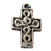 Pendant, Lead-free Zinc Alloy Jewelry Findings, Cross 17x19mm Hole:1mm, Sold by Bag