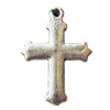 Pendant, Lead-free Zinc Alloy Jewelry Findings, Cross 16x22mm Hole:1mm, Sold by Bag