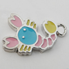 Pendant Zinc Alloy Enamel Jewelry Findings Lead-free, Animal 20x14mm Hole:2mm Sold by Bag