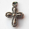 Pendant, Lead-free Zinc Alloy Jewelry Findings, Cross 13x19mm Hole:1.5mm, Sold by Bag