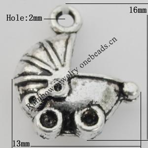 Pendant Zinc Alloy Jewelry Findings Lead-free, 16x13mm Hole:2mm Sold by Bag