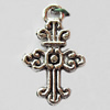 Pendant, Lead-free Zinc Alloy Jewelry Findings, Cross 13x19mm Hole:1.5mm, Sold by Bag