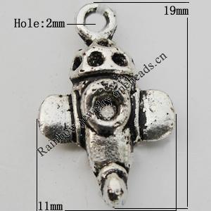 Pendant Zinc Alloy Jewelry Findings Lead-free, 19x11mm Hole:2mm Sold by Bag