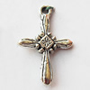 Pendant, Lead-free Zinc Alloy Jewelry Findings, Cross 18x27mm Hole:2mm, Sold by Bag