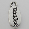 Pendant Zinc Alloy Jewelry Findings Lead-free, 12x6mm Hole:1mm Sold by Bag