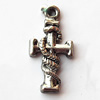 Pendant, Lead-free Zinc Alloy Jewelry Findings, Cross 12x24mm Hole:1.5mm, Sold by Bag