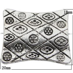 Bead Zinc Alloy Jewelry Findings Lead-free, 20x18mm, Hole:2.5mm Sold by Bag