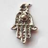 Pendant, Lead-free Zinc Alloy Jewelry Findings, Hand 12x20mm Hole:2mm, Sold by Bag