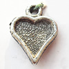 Pendant, Lead-free Zinc Alloy Jewelry Findings, Heart 18x18mm Hole:2mm, Sold by Bag