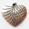 Pendant, Lead-free Zinc Alloy Jewelry Findings, Heart 23x24mm Hole:1mm, Sold by Bag
