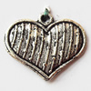 Pendant, Lead-free Zinc Alloy Jewelry Findings, Heart 18x16mm Hole:1mm, Sold by Bag