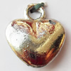 Pendant, Lead-free Zinc Alloy Jewelry Findings, Heart 14x15mm Hole:2.5mm, Sold by Bag