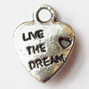 Pendant, Lead-free Zinc Alloy Jewelry Findings, Heart 9x12mm Hole:1.5mm, Sold by Bag