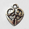 Pendant, Lead-free Zinc Alloy Jewelry Findings, Heart 11x14mm Hole:1.5mm, Sold by Bag