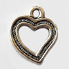 Pendant, Lead-free Zinc Alloy Jewelry Findings, Hollow Heart 12x15mm Hole:1mm, Sold by Bag