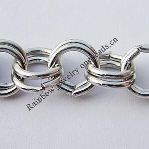 Iron Jewelry Chains, Lead-free Link's size:6.9mm, thickness:1mm, Sold by Group