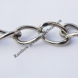 Iron Jewelry Chains, Lead-free Link's size:13.5x8.8mm, thickness:2mm, Sold by Group