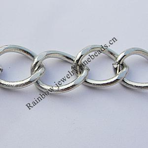 Iron Jewelry Chains, Lead-free Link's size:13.9x6.8mm, thickness:2mm, Sold by Group