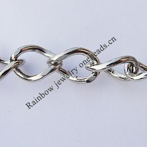 Iron Jewelry Chains, Lead-free Link's size:11x8mm, thickness:1.5mm, Sold by Group