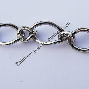 Iron Jewelry Chains, Lead-free Link's size: 8x5mm, 3.6x4.4mm, Sold by Group