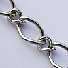 Iron Jewelry Chains, Lead-free Link's size: 8x5mm, 3.6x4.4mm, Sold by Group