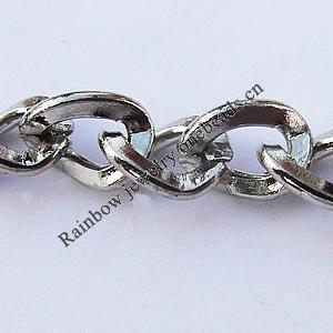 Iron Jewelry Chains, Lead-free Link's size:4.8x3.7mm, thickness:1mm, Sold by Group  
