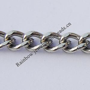 Iron Jewelry Chains, Lead-free Link's size:3.5x2.5mm, thickness:0.6mm, Sold by Group  